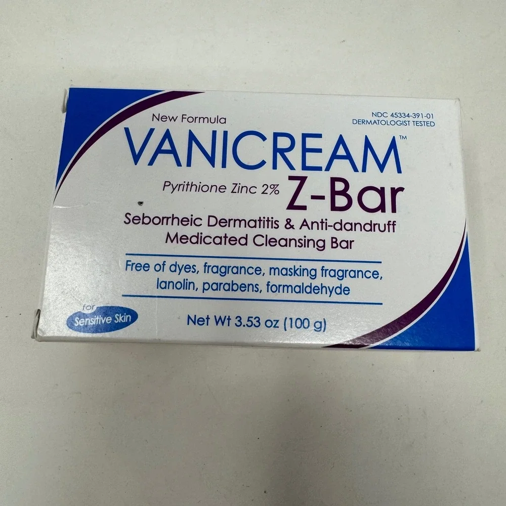 Vanicream Z-Bar Medicated Cleansing Bar Pyrithione Zinc 2% Sensitive Skin 3.53oz
